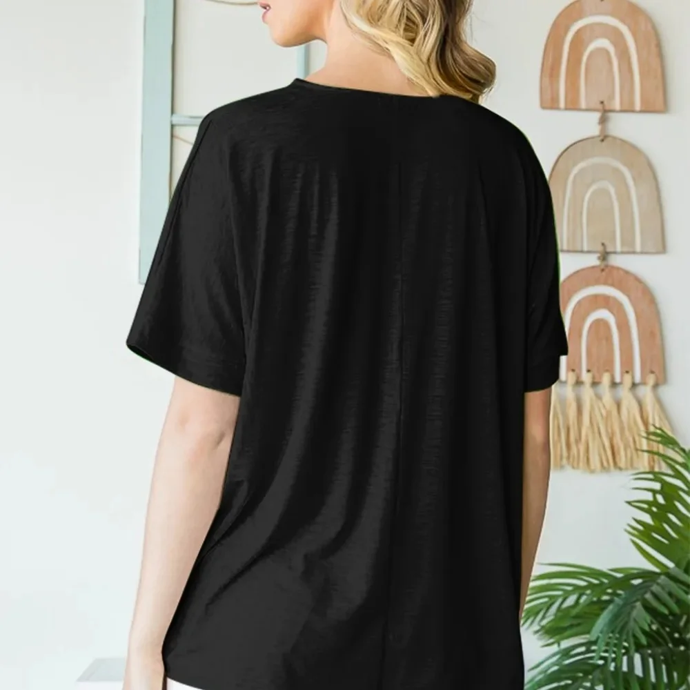 Heimish Full Size V-Neck Short Sleeve T-Shirt - Picture 2 of 5